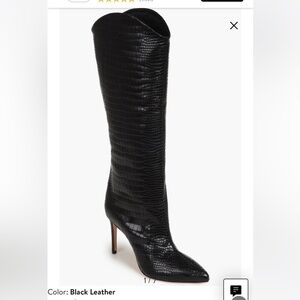 Maryana Pointed Toe Boot in Black Snakeskin